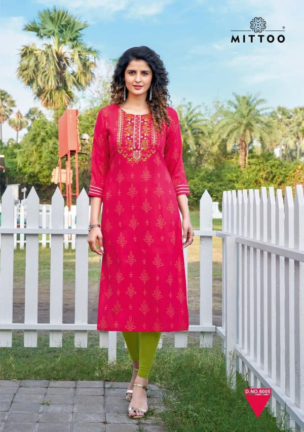 Mittoo Bandhan Rayon Printed Casual Wear Kurtis